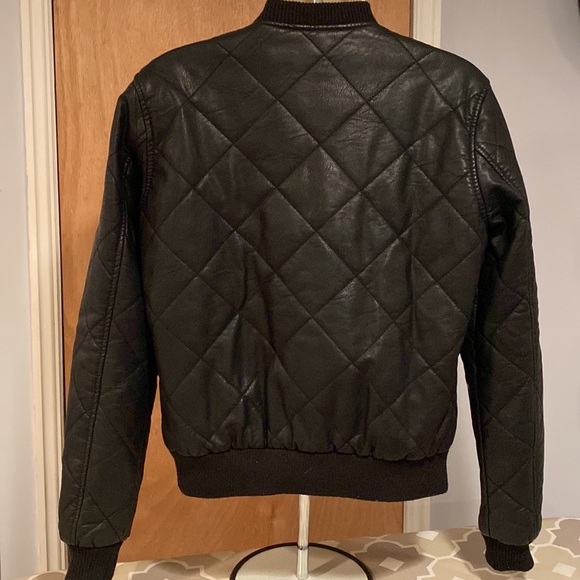 Vegan leather bomber jacket - Picture 4 of 9
